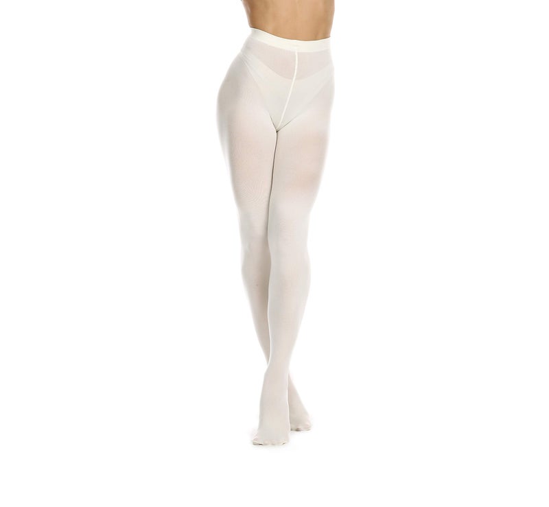 Frola Women's 80 Denier Soft Semi Opaque Solid Color Footed Pantyhose Tights (Large-X-Large, Cream) - Image 2
